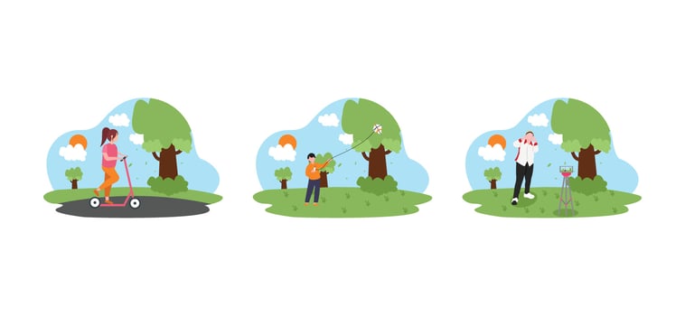 Weekend Activity Flat Bundle Design Illustration vector