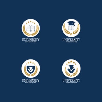 University  Academy  School and Course logo design template vector
