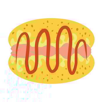 Illustration of a hot dog snack vector