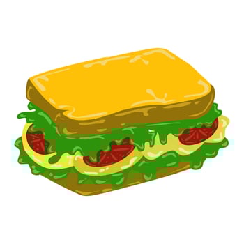 Illustration of a sandwich bread vector