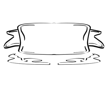 Illustration of classic text box template in black line color vector