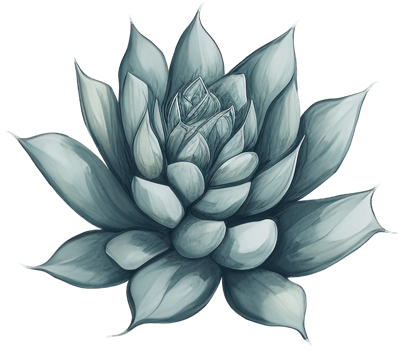 Watercolor Succulent illustration. png