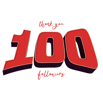 Thank you for 100 Followers Text png
