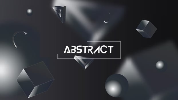3D Render Geometric Elements on Abstract Black Background. vector