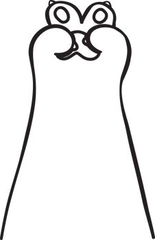 Cute cat paw hand gesture finger doodle outline love heart sign cartoon doodle hand drawing png