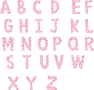 Alphabet pink leopard background pattern. png