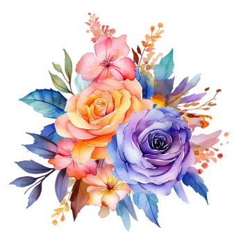 Watercolor Floral Flower Design, Watercolor Flower Arrangements Floral, Watercolor Flower Design, Flower Sublimation Floral Clipart, Wedding Decoration, png