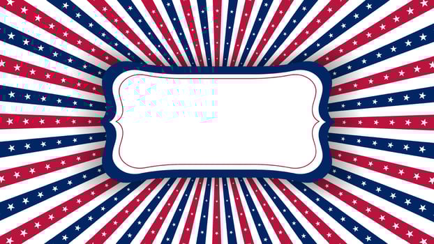 US Memorial day, USA American Country flag and symbols National Independence day 4th of July fireworks vector