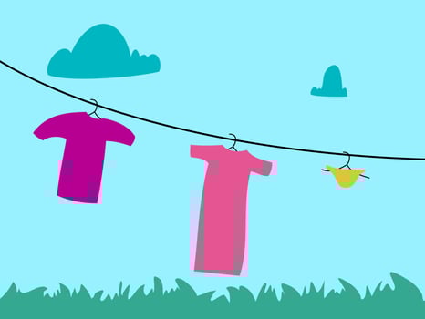 flat design clothesline vector illustration