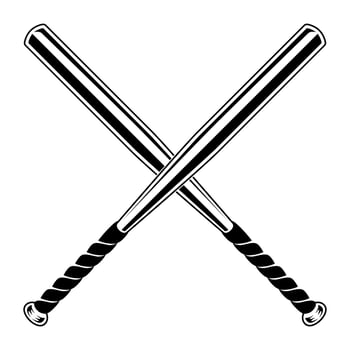 Crossed Baseball Bats Vector