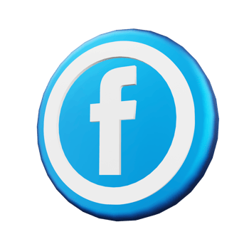 Social Media 3d icon isolated, metalic colorful symbol. 3d illustration png