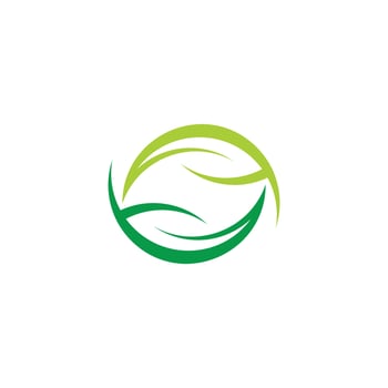 care lay hand leaf circle logo vector