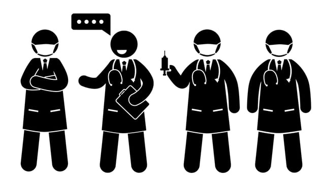 Doctor Surgery Hospital. stick figure vector