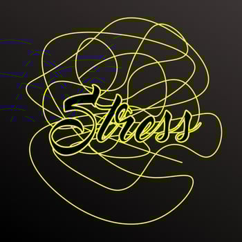 Frustrated. outline stress with nervous problem feel anxiety and confusion of thoughts vector flat illustration. Mental disorder and chaos in consciousness