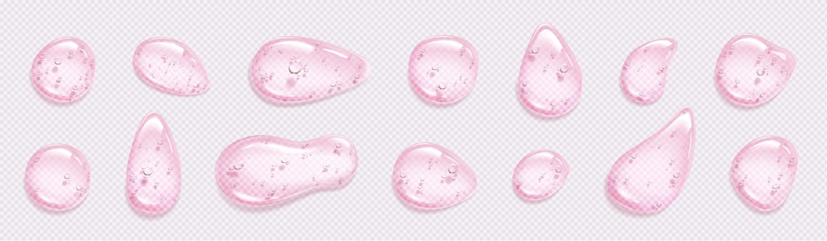 Liquid drops of gel, cosmetic serum or soap vector