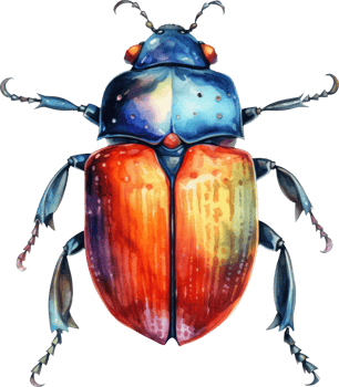 Beetle Watercolor Illustration. png