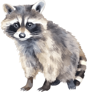 Raccoon Watercolor Illustration. png