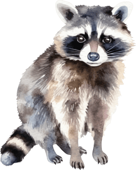 Raccoon Watercolor Illustration. png