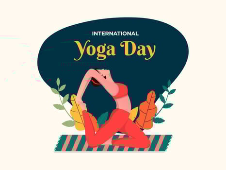 Abstract vintage style poster or banner design for International Yoga Day Celebration. vector