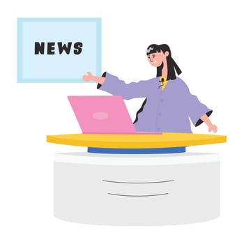 Trendy Female Newscaster vector