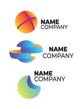 Colorful logo set for sports, media, business, digital and technology vector