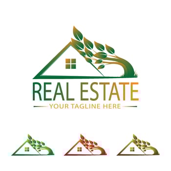Real estate logo design template, Natural real estate logo vector. vector