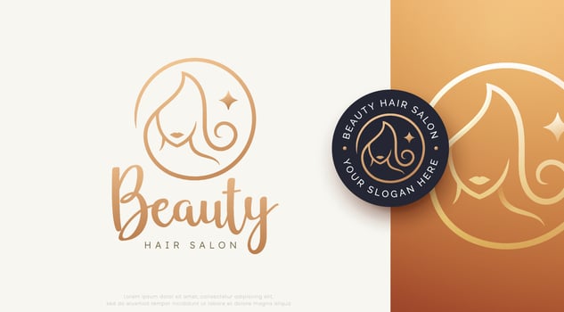 Beauty salon and hair treatment logo design vector