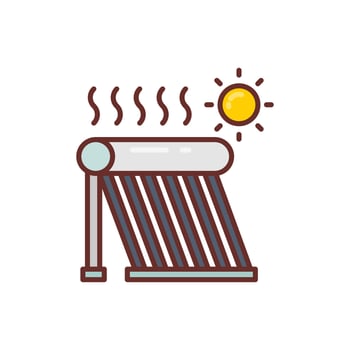 Solar Water Heater icon in vector. Illustration vector