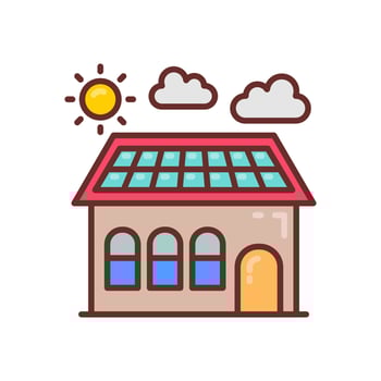 Solar PV Roof icon in vector. Illustration vector