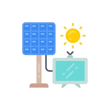 Solar TV icon in vector. Illustration vector