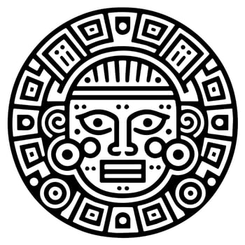 Mayan Aztec totem tattoo vector icon