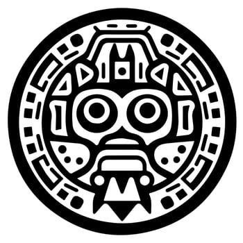 Mayan Aztec totem tattoo vector icon