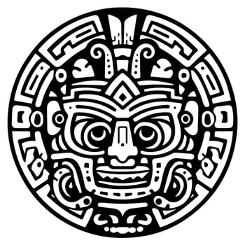 Mayan Aztec totem tattoo vector icon