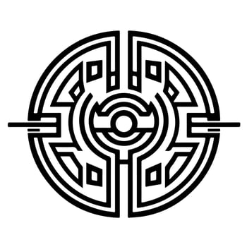 Mayan Aztec totem tattoo vector icon