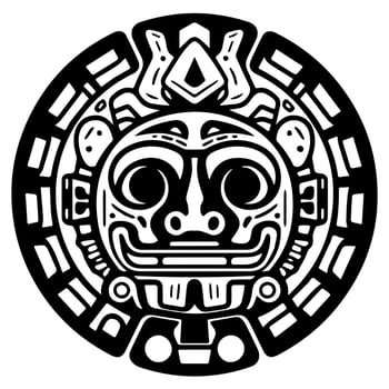Mayan Aztec totem tattoo vector icon