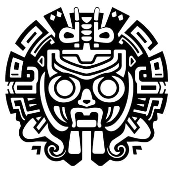 Mayan Aztec totem tattoo vector icon