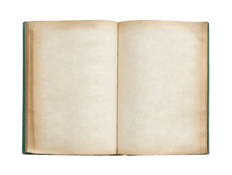 Old book open isolated with clipping path for mockup png