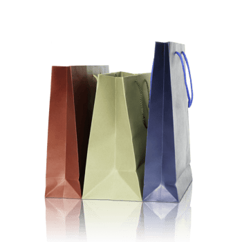Colorful shopping bags isolated with reflect floor for mockup png