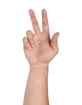 Hand gesture isolated with clipping path png