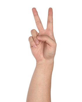 victory hand sign isolated with clipping path png