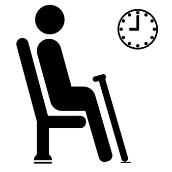 Symbol sign. Waiting Room pictogram, waiting room sign vector