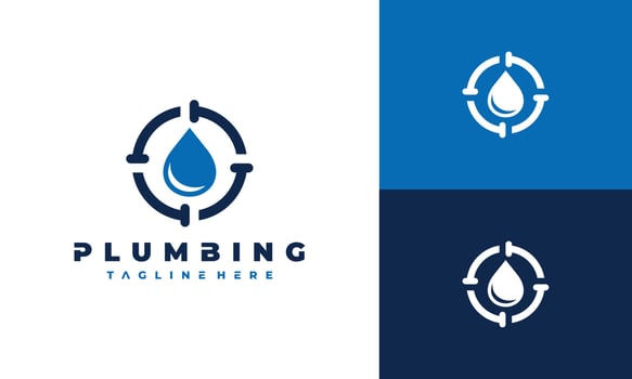 circle pipe water logo vector