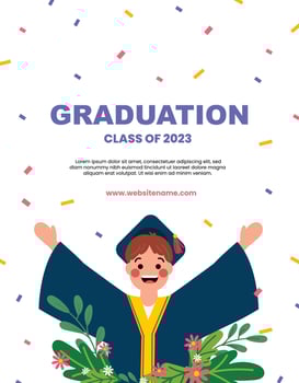 flat cute girl design vector back to school or happy graduation day