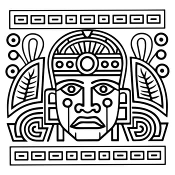 Aztec Mayan totem tattoo vector icon