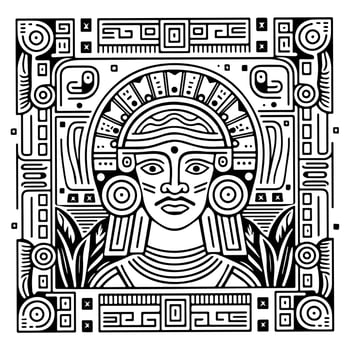 Aztec Mayan totem tattoo vector icon