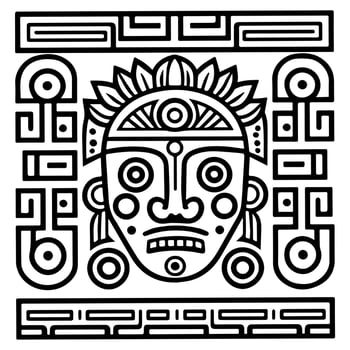 Aztec Mayan totem tattoo vector icon