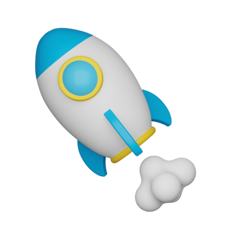 3d render rocket icon. png