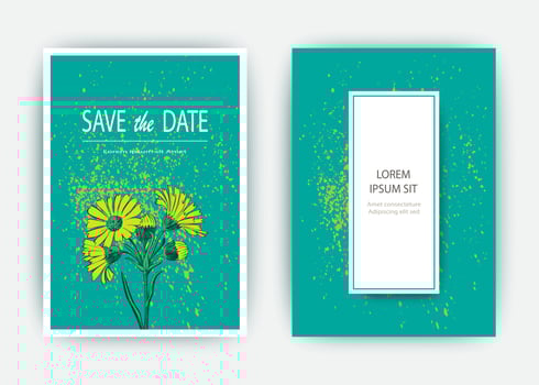 Botanical Chrysanthemum flowers bouquet vector illustration graphic design. Vintage creative flower frame. Vector illustration greeting card, design, poster, print, party, wedding invitation, birthday