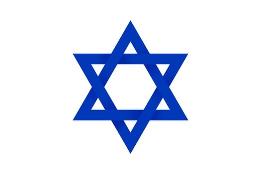 3d Star of David interwoven on White Background. Vector Illustration. EPS 10