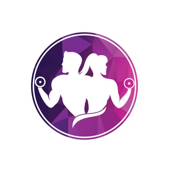 gym logo male female fitness logo design template vector